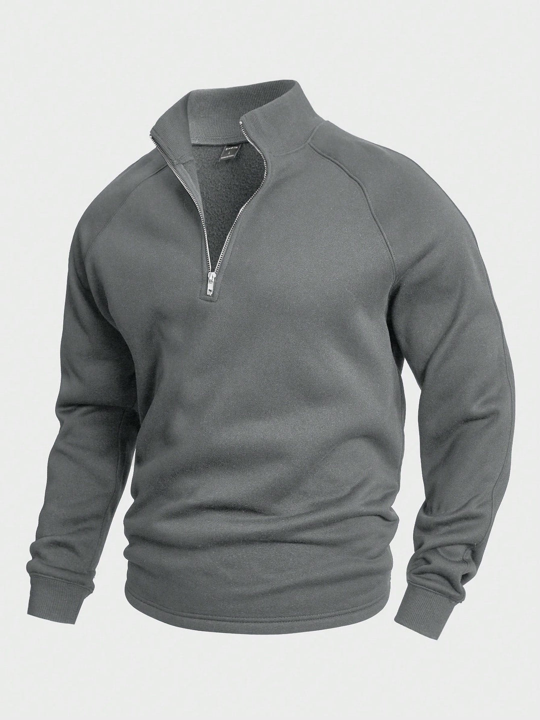 Levoire | Elégant Pull Mi-Long À Col Zippé Gris