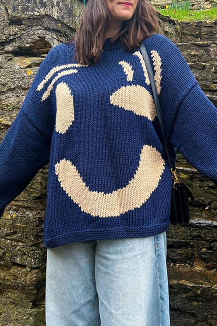 Levoire | Pull Rond Col Contrasté Uni Décontracté