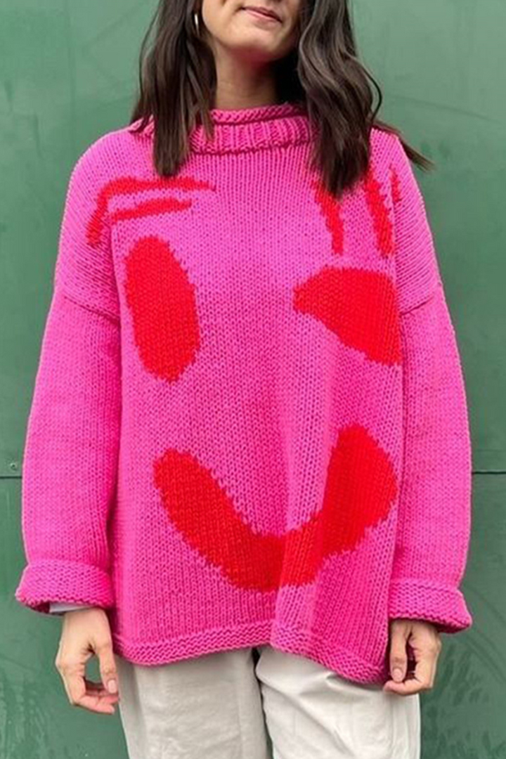 Levoire | Neule Yksinkertaiseen Ja Trendikkääseen Ilmeeseen Rosa punainen