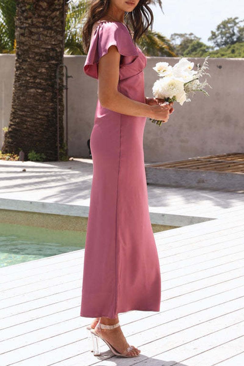 Levoire | Robe Sexy Unicolore À Encolure Évasée