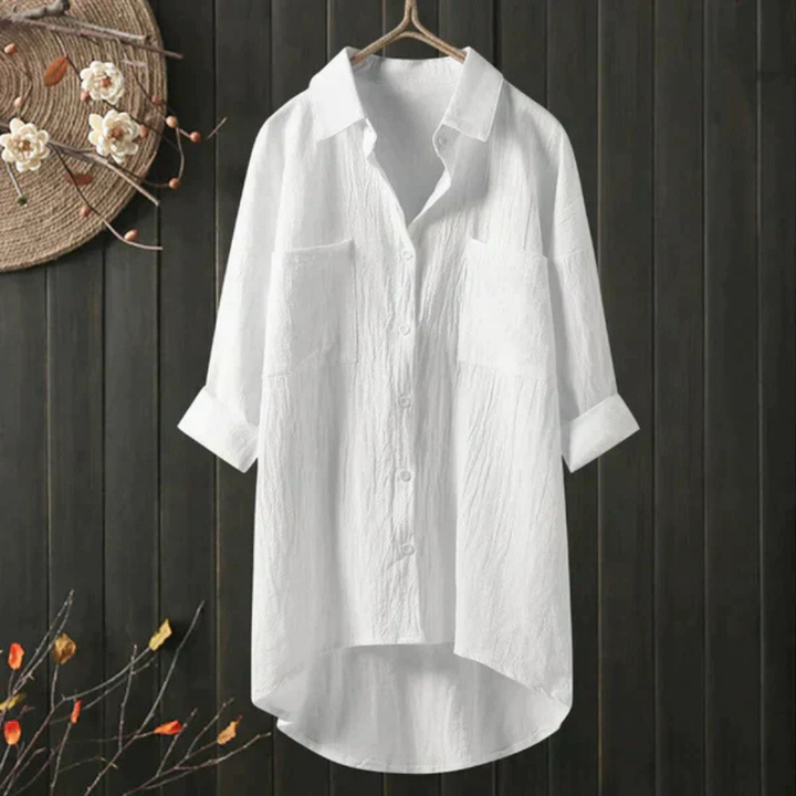 Levoire | Chemise En Lin Pour Femmes Surdimensionnée Blanc