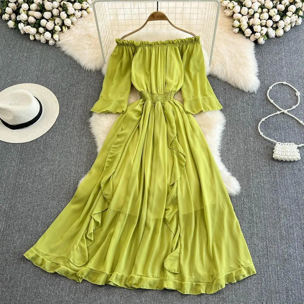Levoire | Robe en chiffon kootut Bleu jaune Taille moyenne