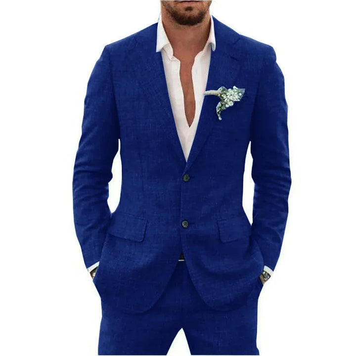 Levoire | Costume en lin pour hommes Roi bleu