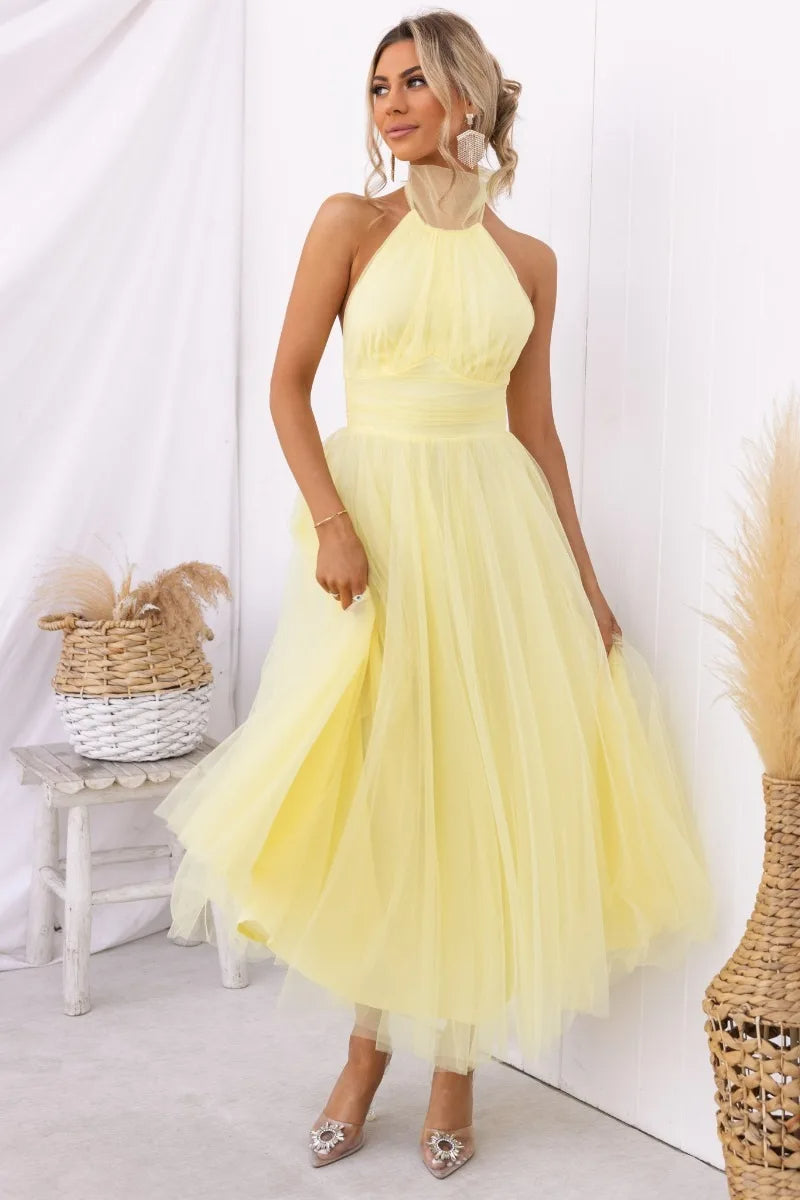 Levoire | Robe Midi En Tulle À Dos Nu