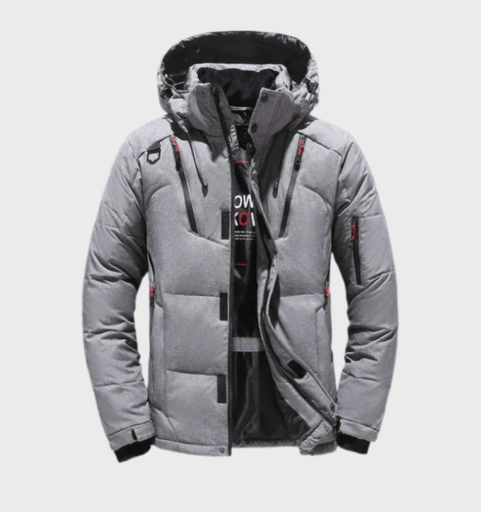 Levoire | Veste Avec Capuche Et Fermeture Éclair Et Fermeture À Bouton Gris clair