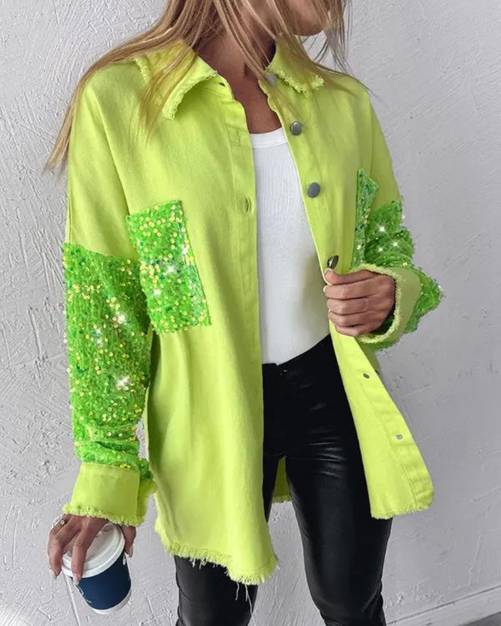 Levoire | Veste Avec Détail Pailleté Vert clair