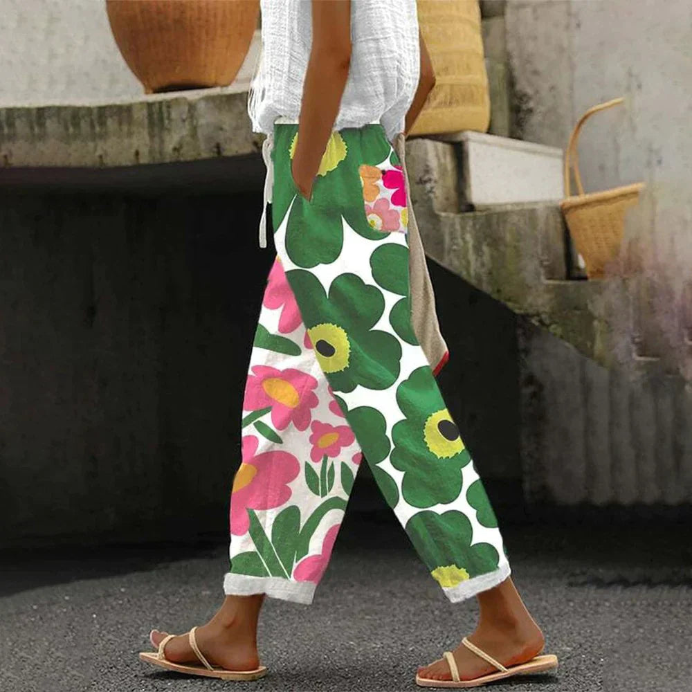 Levoire | Pantalon à l'imprimé floral frais Vert