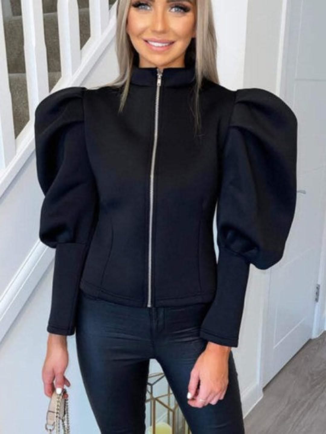 Levoire | Chic Puffi À Manches Bouffantes Et Avec Un Sac Pour Femmes Noir