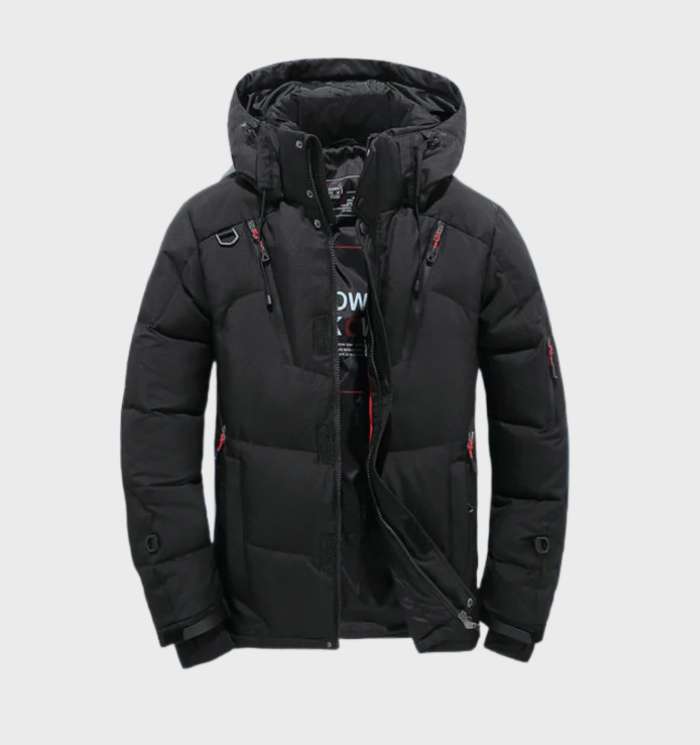 Levoire | Veste Avec Capuche Et Fermeture Éclair Et Fermeture À Bouton Noir