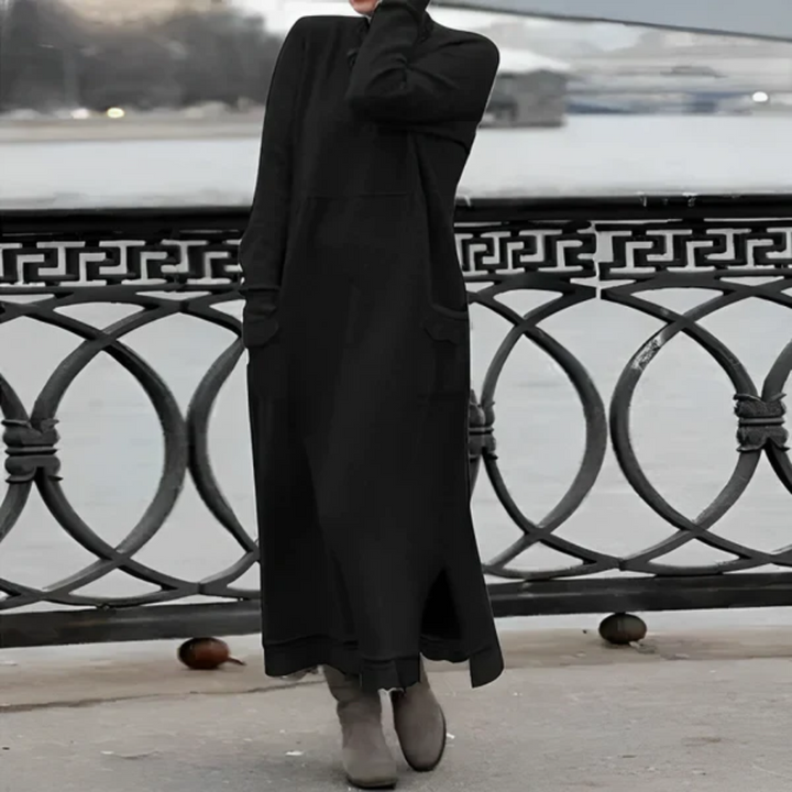 Levoire | Maxi robe à manches longues pour femmes Noir