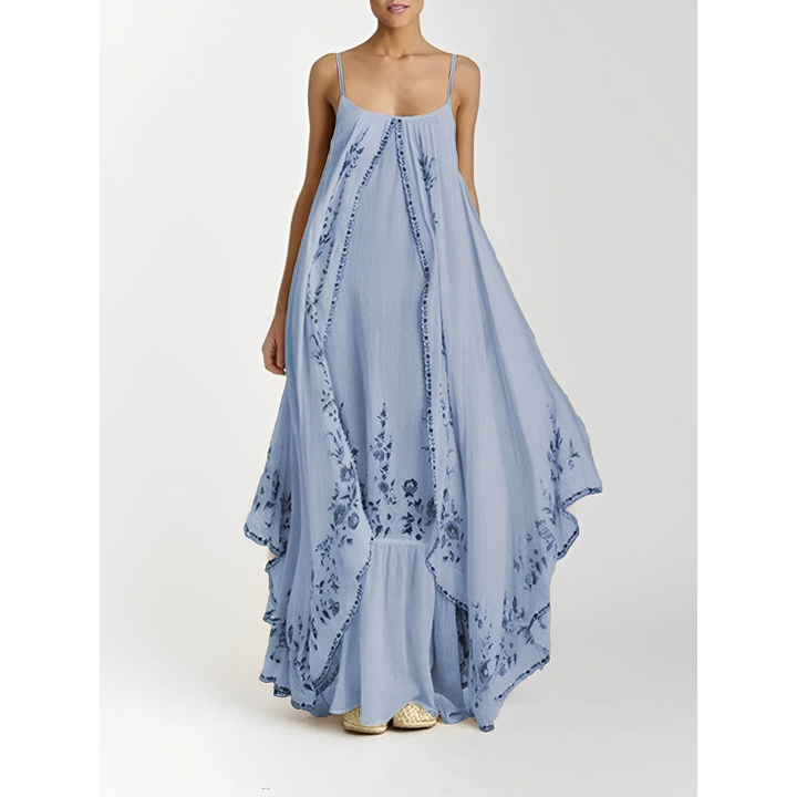Levoire | Robe maxi sans manches été pour femmes Bleu clair