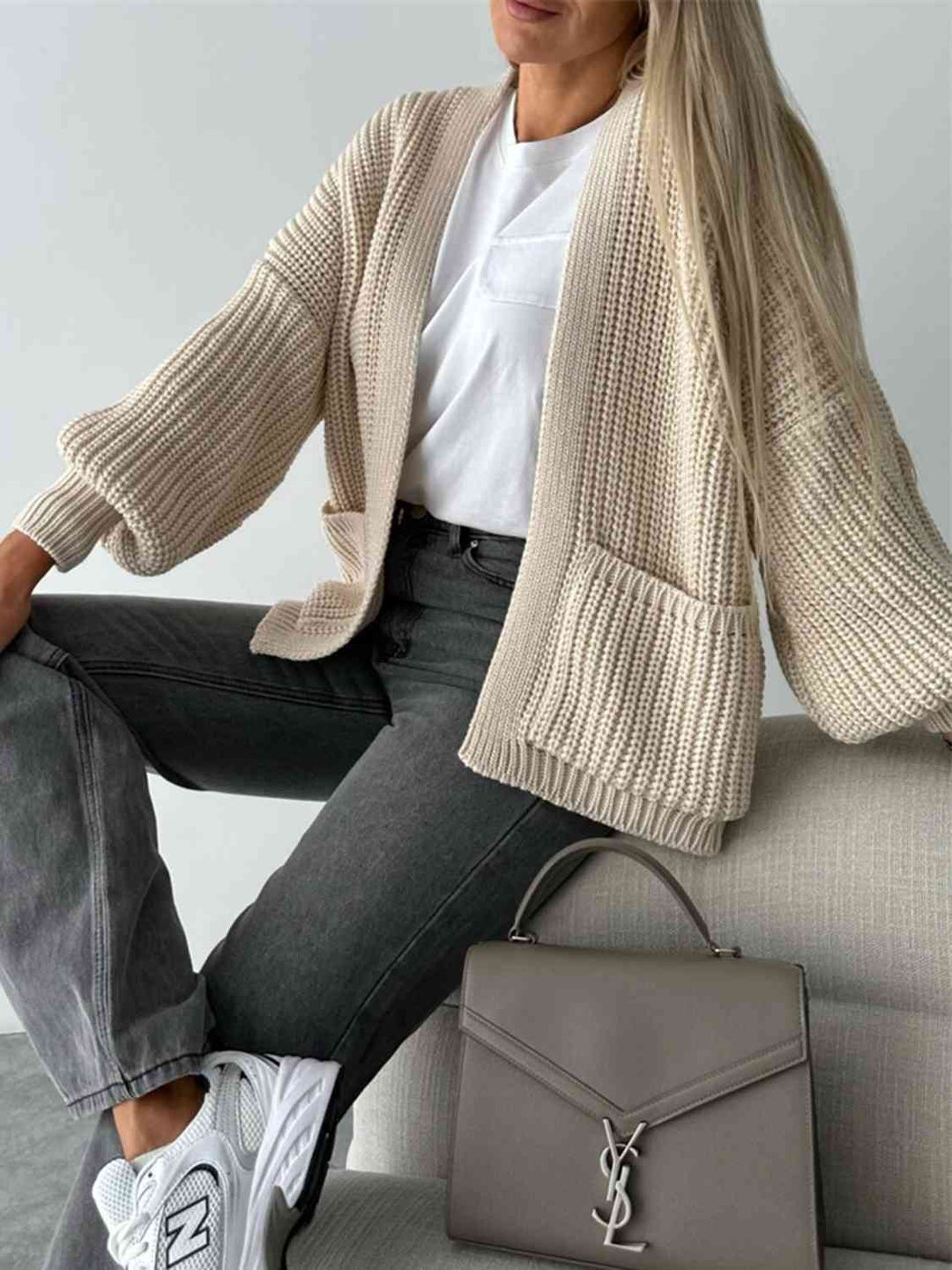 Levoire | Cardigan À Front Ouvert Avec Épaules Tombantes Pour Une Allure Décontractée