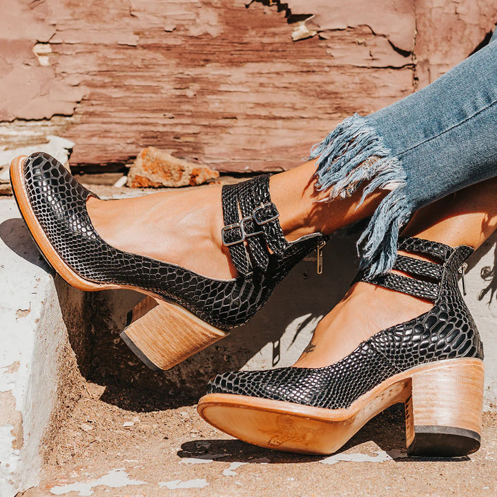 Levoire | Chaussure Élégante Et Confortable Serpent Noir
