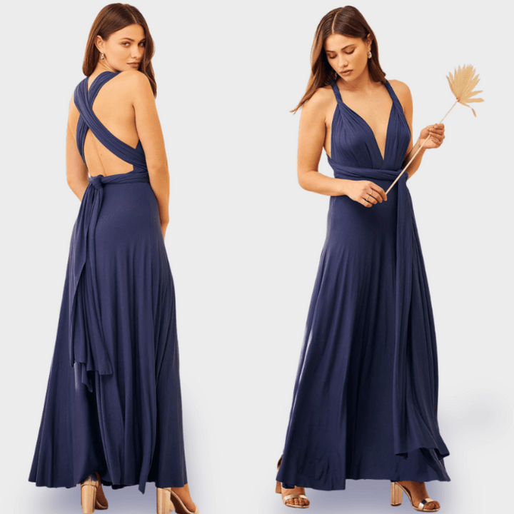 Levoire | Robe Portefeuille En Tissu Premium Pour Des Apparitions Élégantes Bleu marine