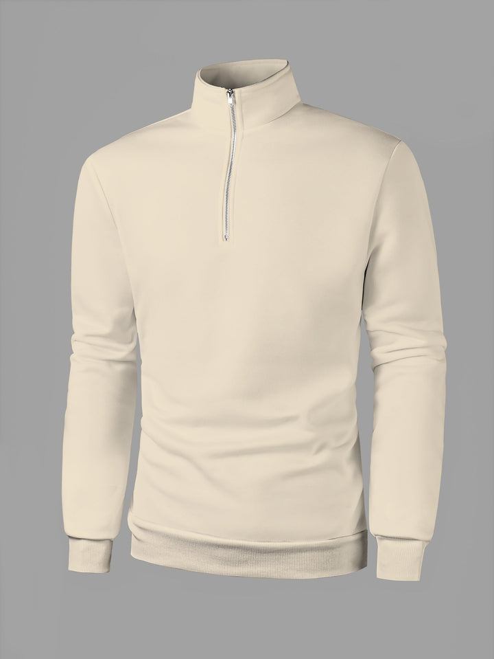Levoire | Confortable Sweat-Shirt Homme Avec Zipp Abricot