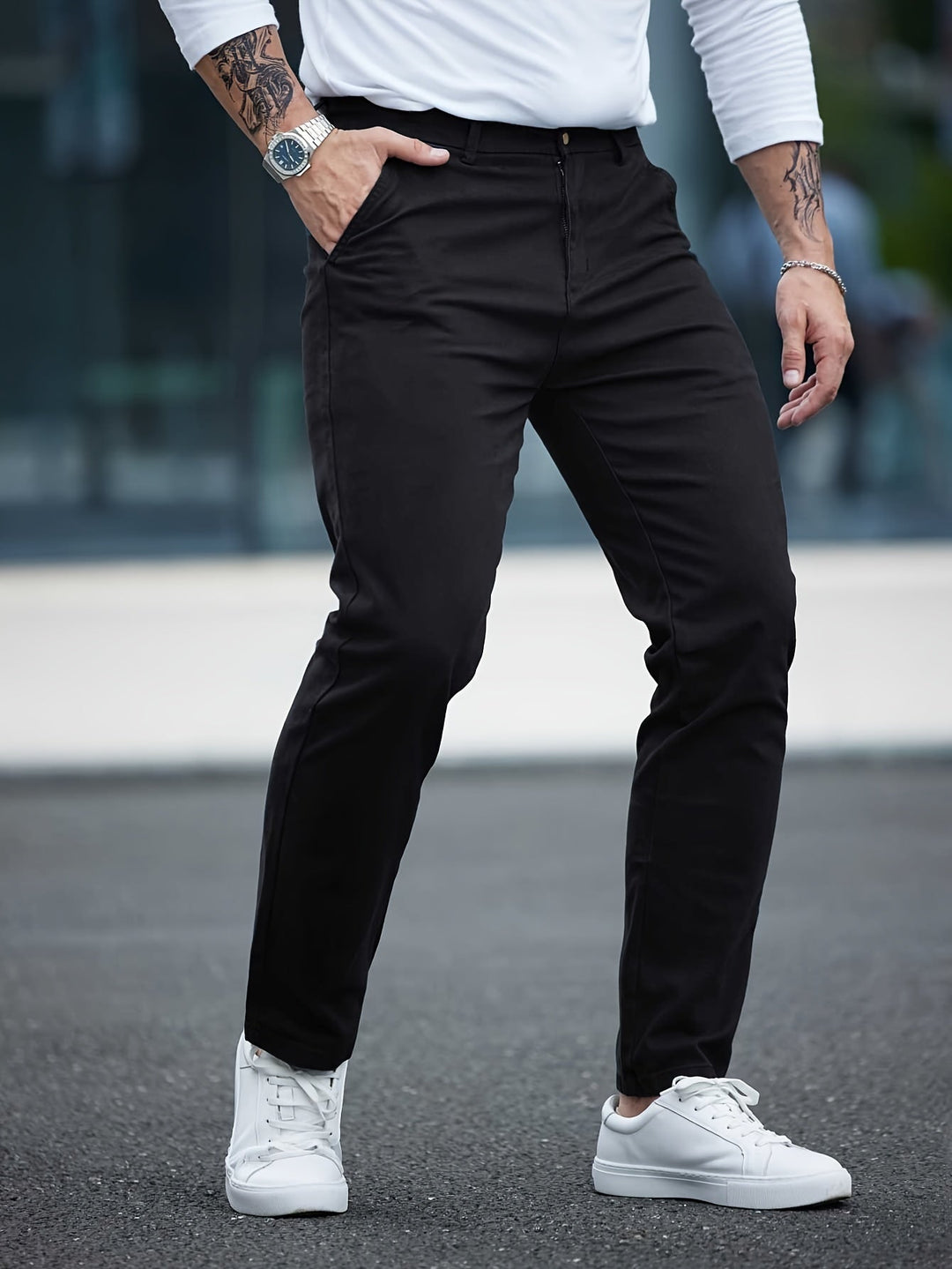 Levoire | Pantalon En Coton Slim Fit Pour Homme Avec Broderie Couleurs De Saison