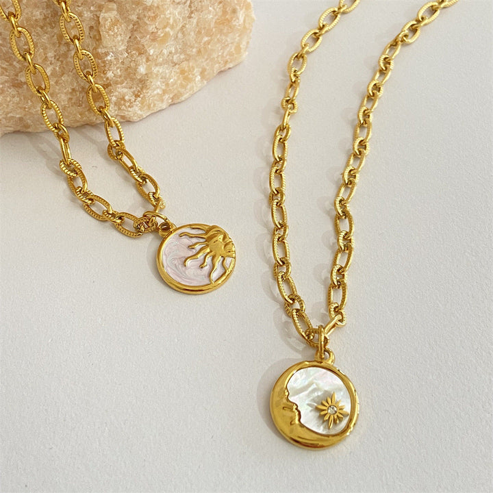 Levoire | Pendentif Soleil Et Lune En Acier Titan