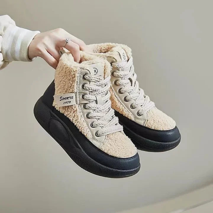 Levoire | Chaussures de cheville en polaire antidérapantes chaudes Beige