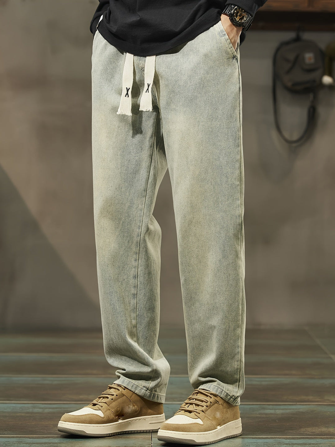Levoire | Printemps/Automne, Pantalons Droits En Jean Décontractés Pour Hommes