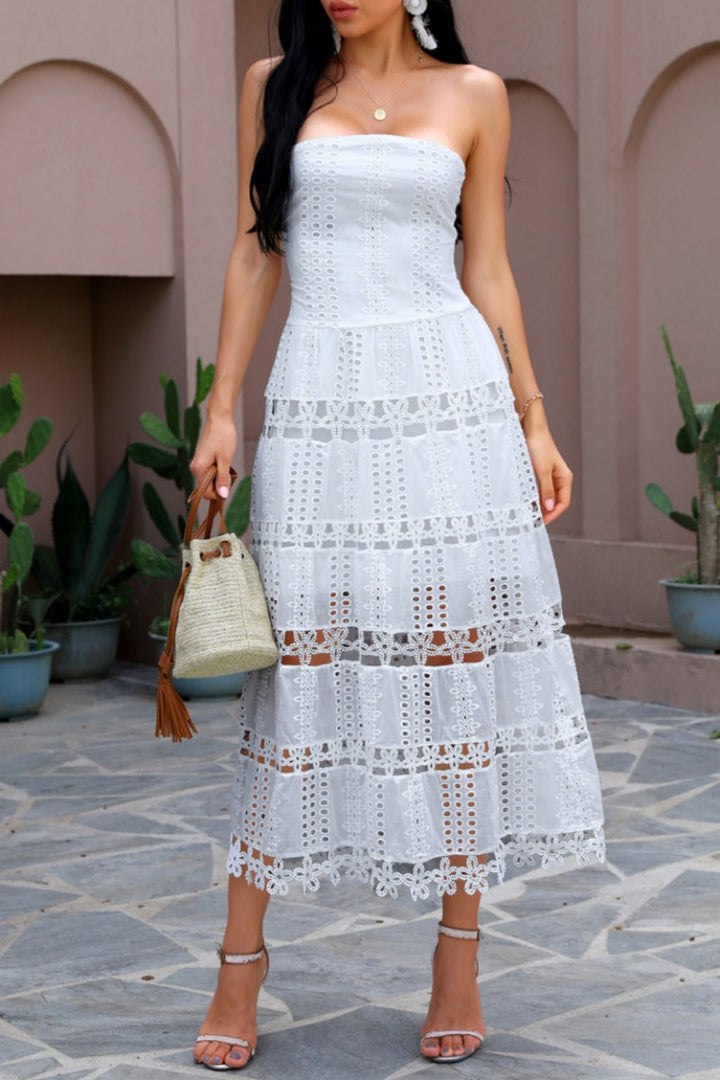 Levoire | Robe Longue Sans Bretelles Blanc