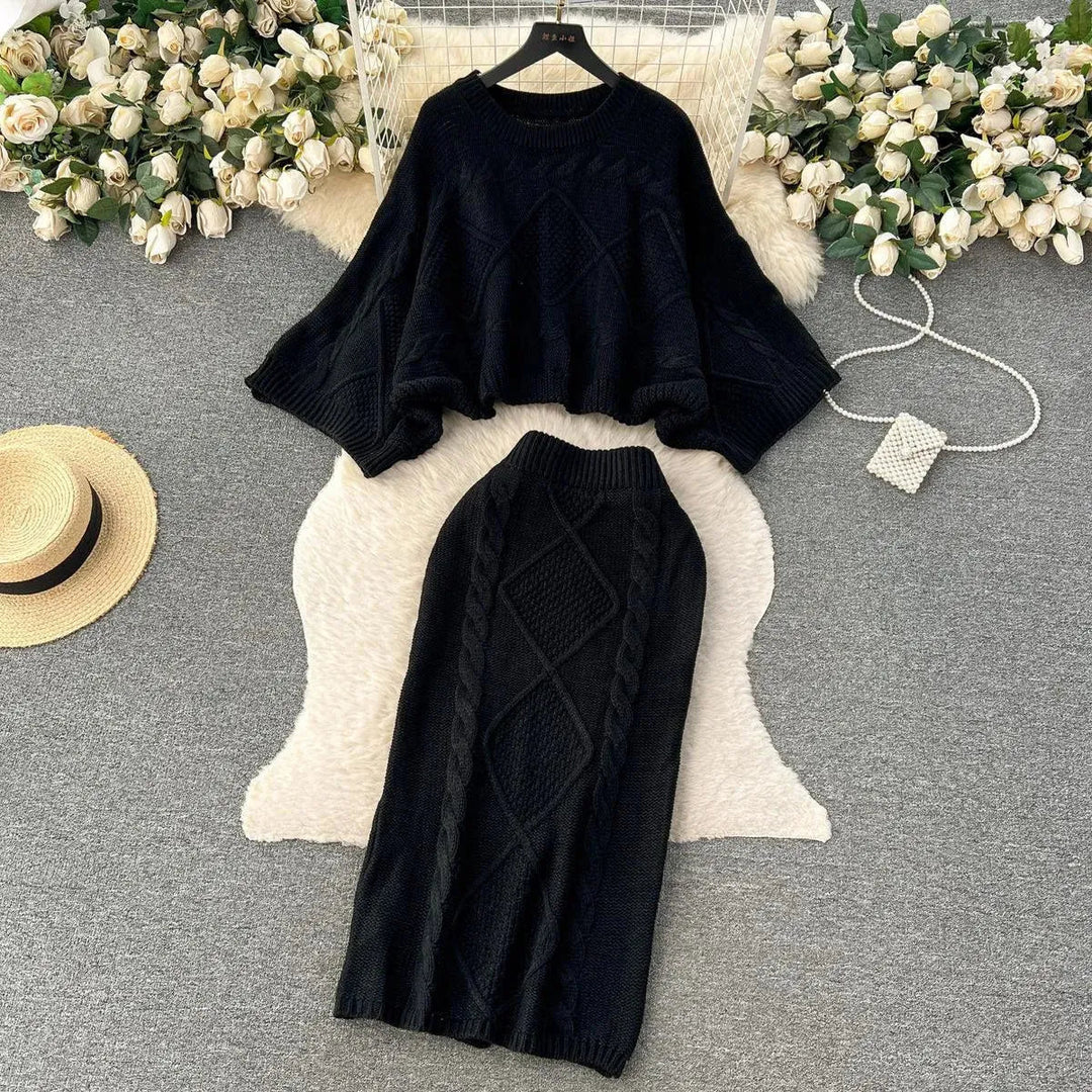 Levoire | Ensemble femme deux pièces en tricot dans un style français décontracté