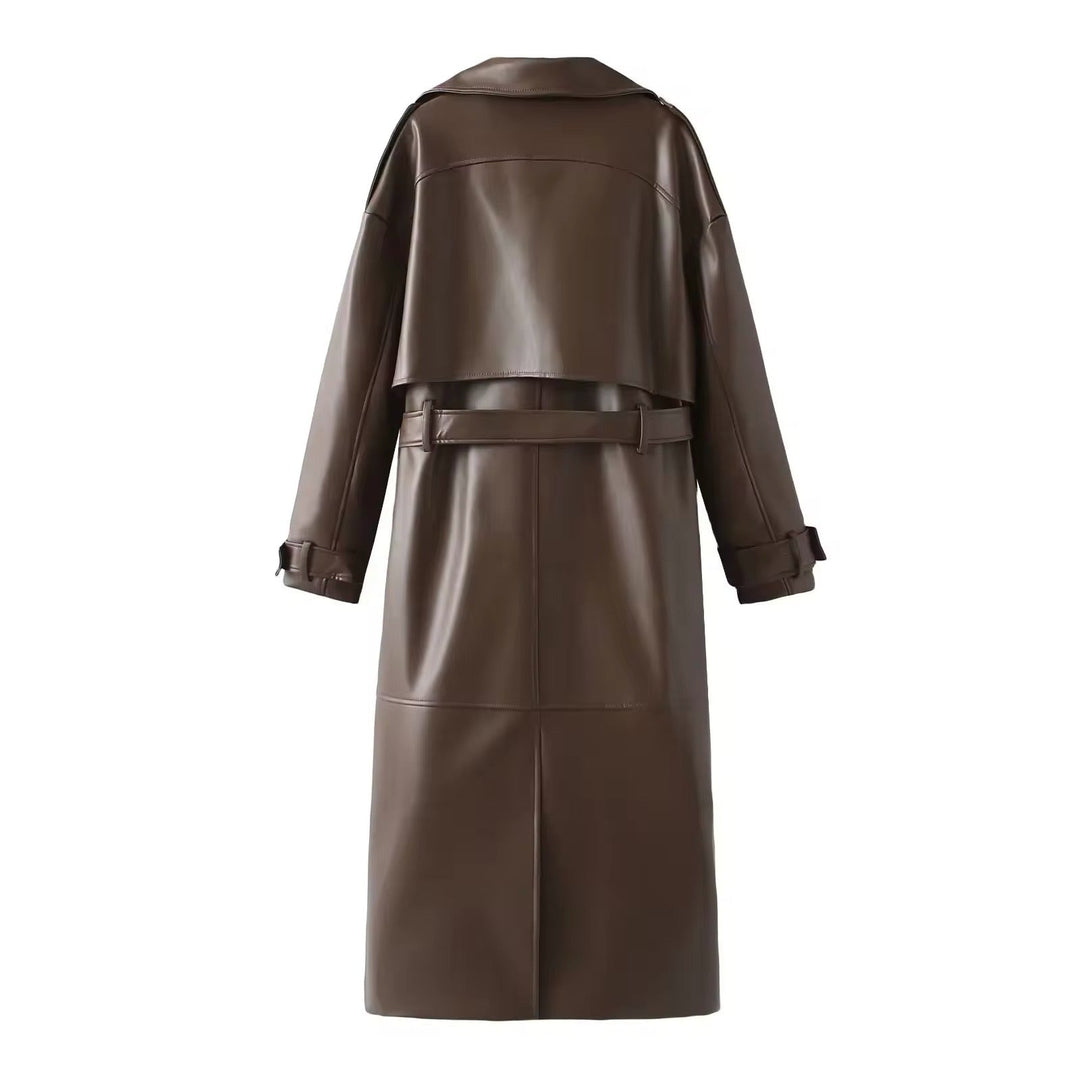 Levoire | Trench-Coat En Cuir Élégant Chic D'Automne