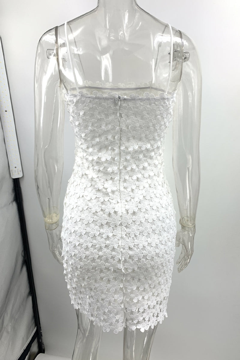 Levoire | Sexy Solide Dentelle Découpée Robe Décolleté
