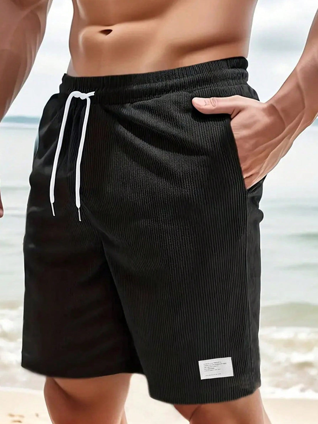 Levoire | Short Velours Léger Homme Été Noir