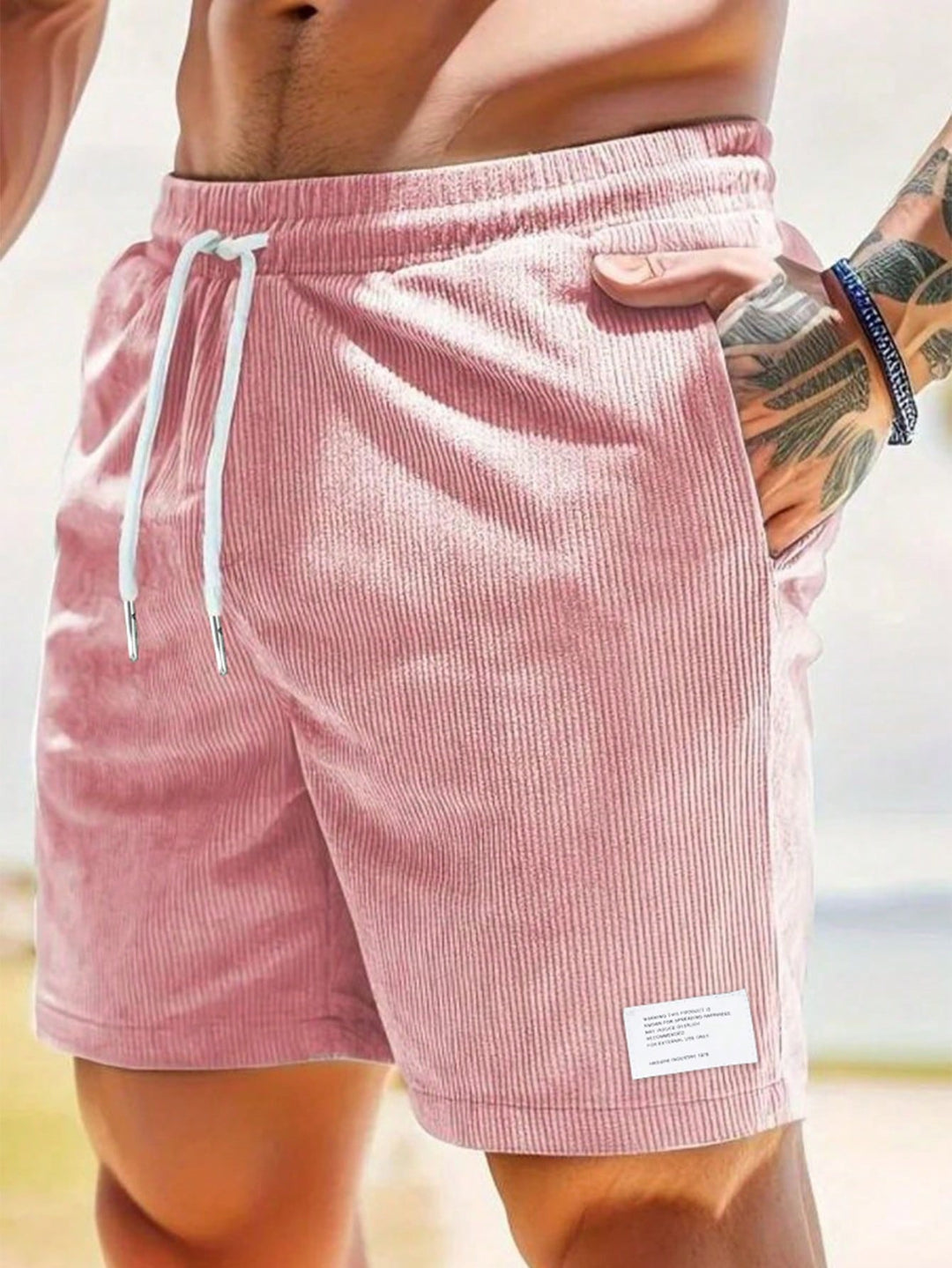 Levoire | Short Velours Léger Homme Été Rose foncé