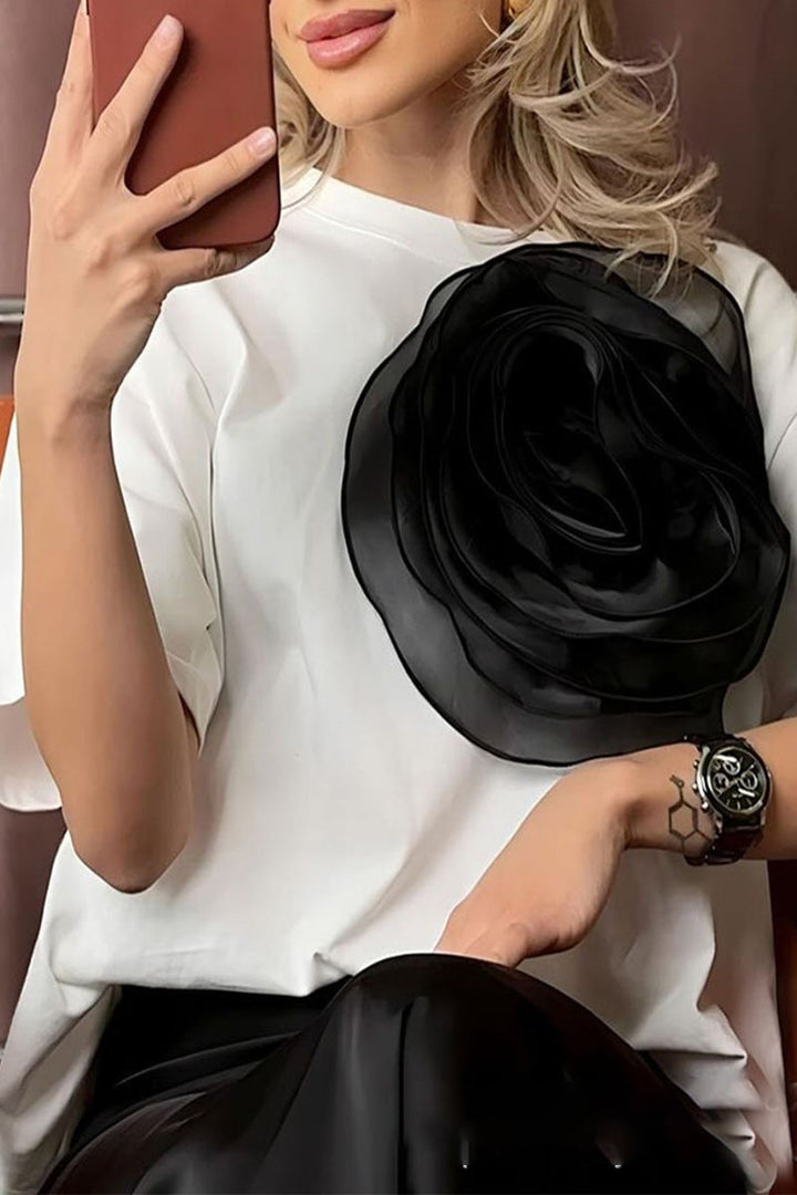 Levoire | T-Shirts Décontractés Doux Unis À Col Rond Blanc