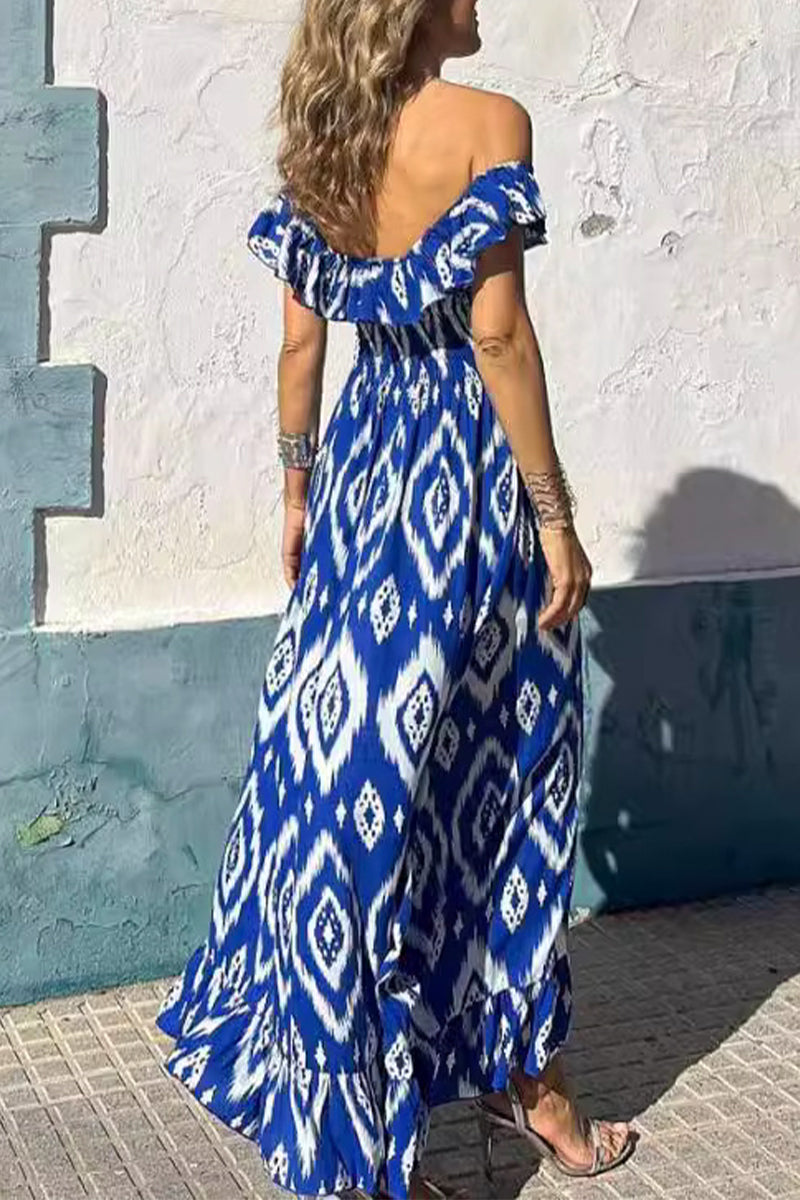 Levoire | Robe Alinien En V À Imprimé Géométrique Sexy