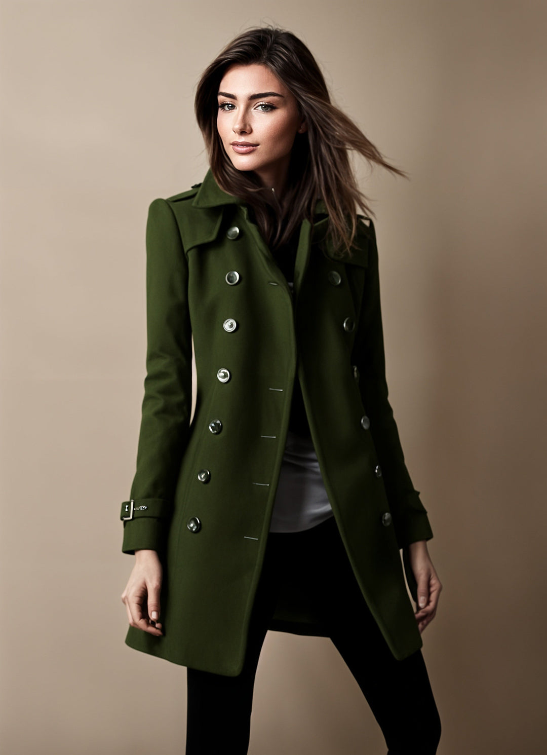 Levoire | Trench à double bouton Linda Vert
