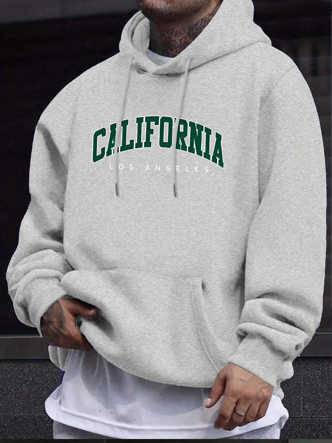 Levoire | Sweat À Capuche Multicolore Tendance Avec Des Manches Longues Confortables Gris clair