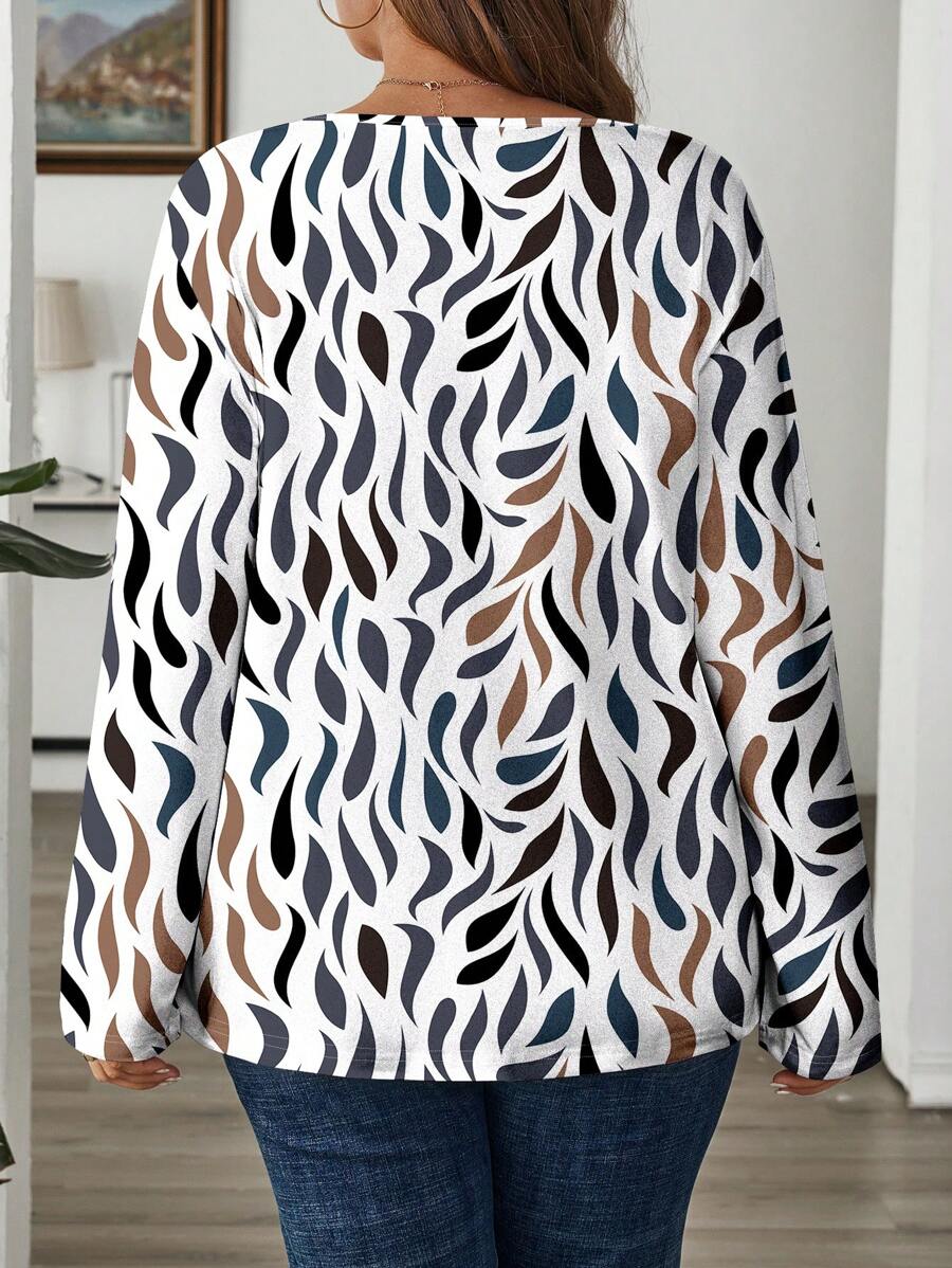 Levoire | Élégance Vive Chemise À Manches Longues Avec Motif