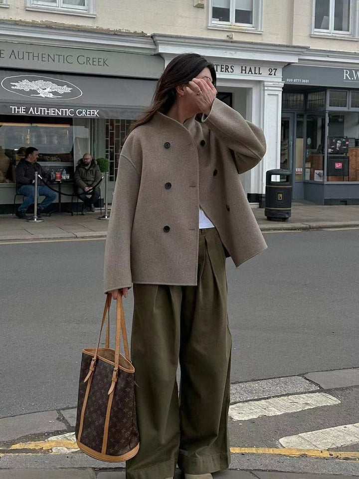 Levoire | Veste Courte À Double Boutonnage, Style Britannique Décontracté