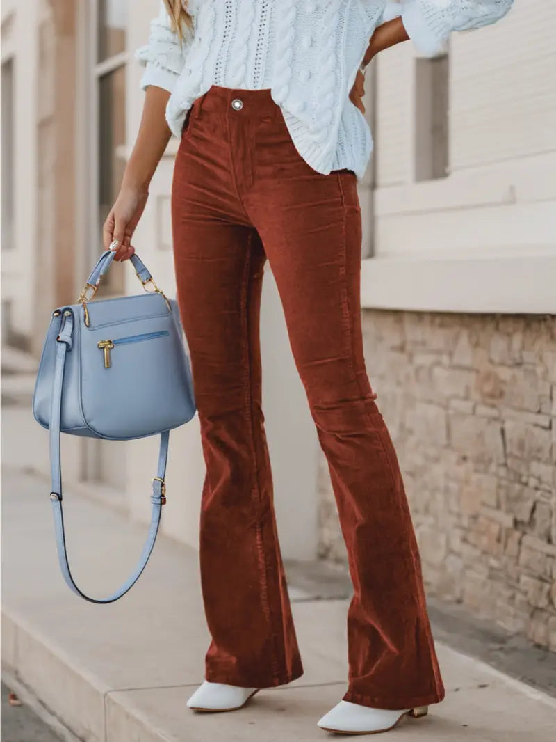 Levoire | Pantalons En Velours Côtelé Décontractés Et Élégants Braun