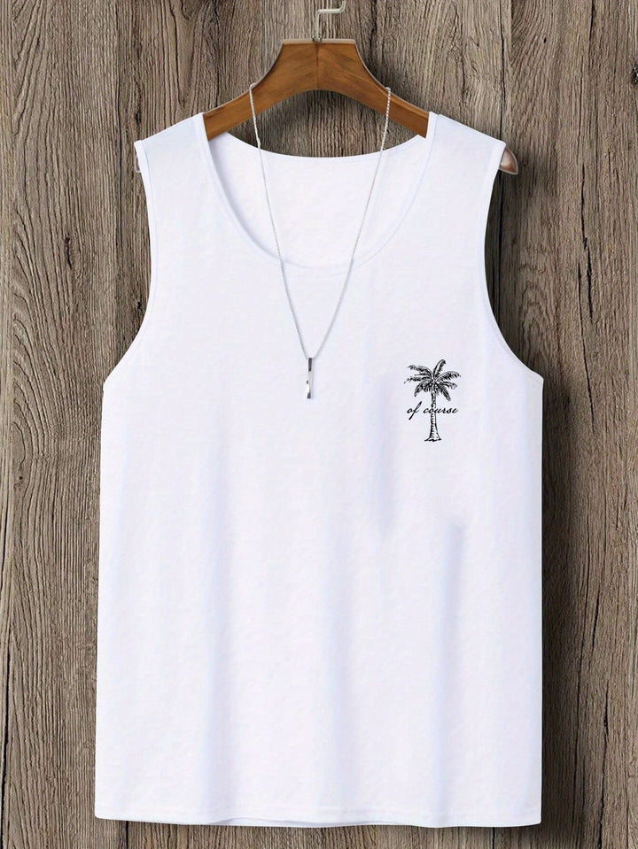 Levoire | Slim Fit Débardeur Homme Avec Motif De Palmier