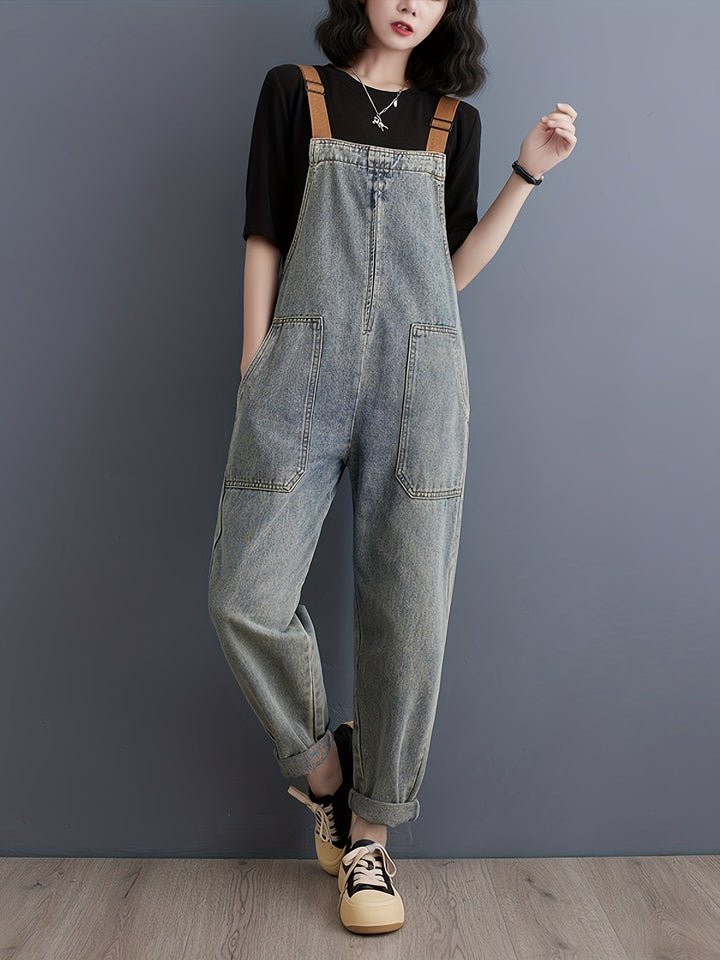 Levoire | Combinaison En Denim Unie Pour Femmes Bleu clair