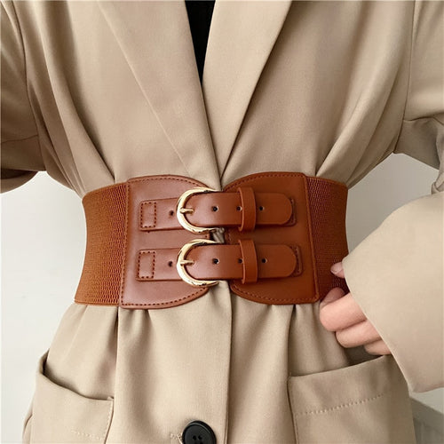Levoire | Double Boucles Similicuir Ceinture Large Élégante & Flatteuse