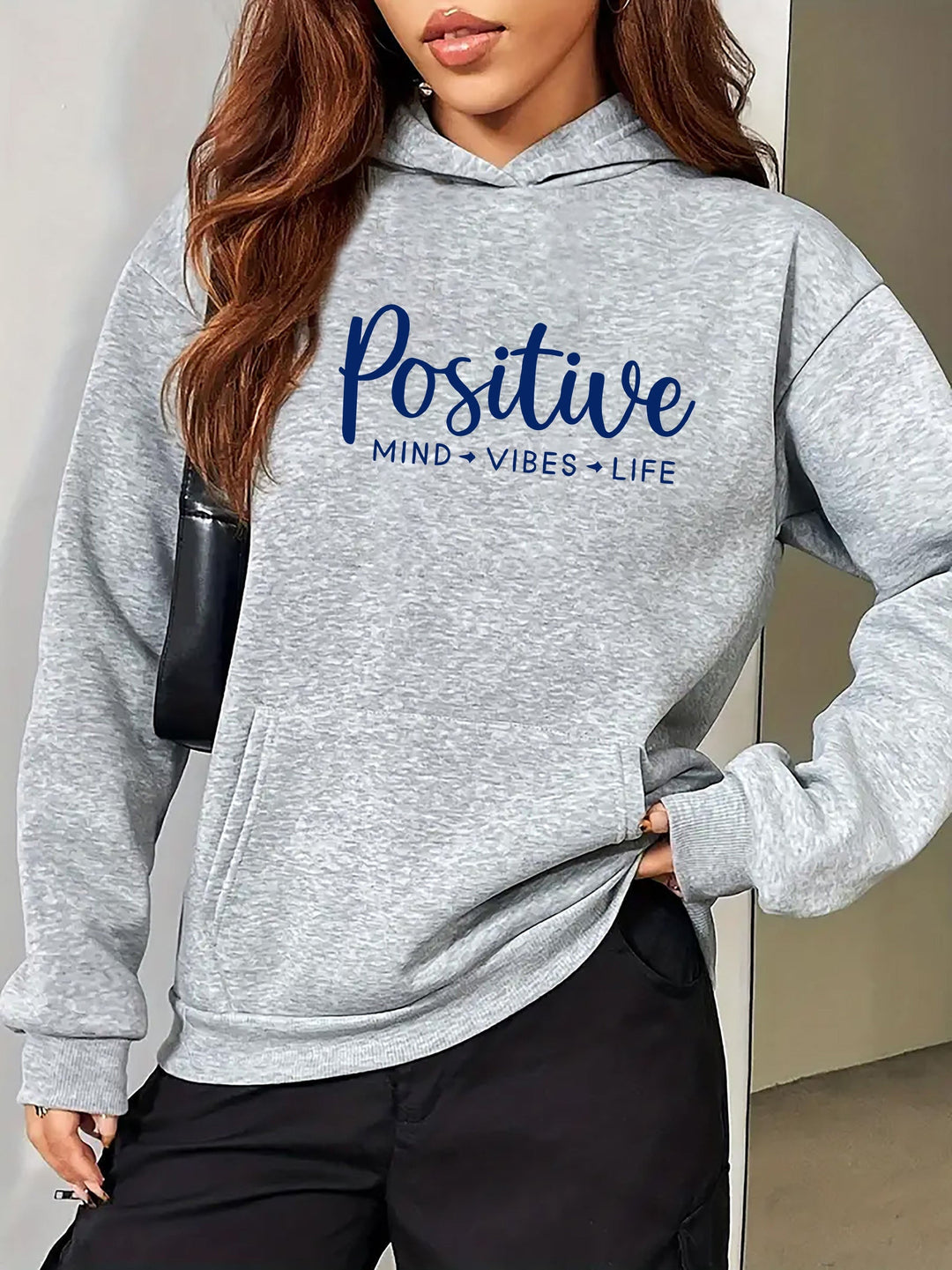 Levoire | Sweat À Capuche Élégant Pour Femmes Avec Imprimé Lettre Et Poche Kangourou
