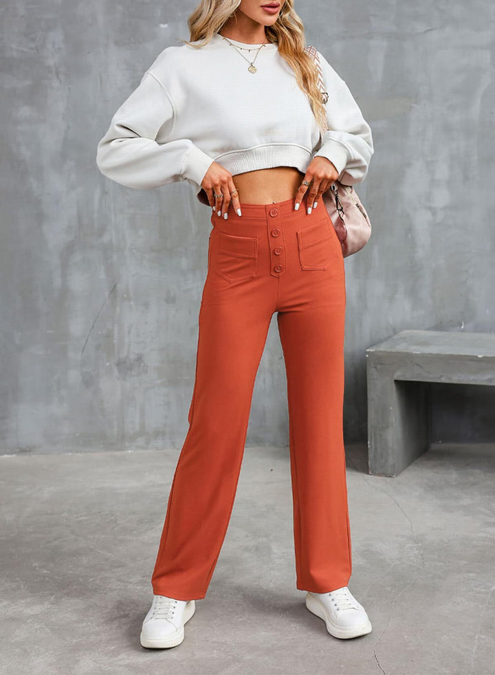 Levoire | Haute Taille Pantalon Large Orange