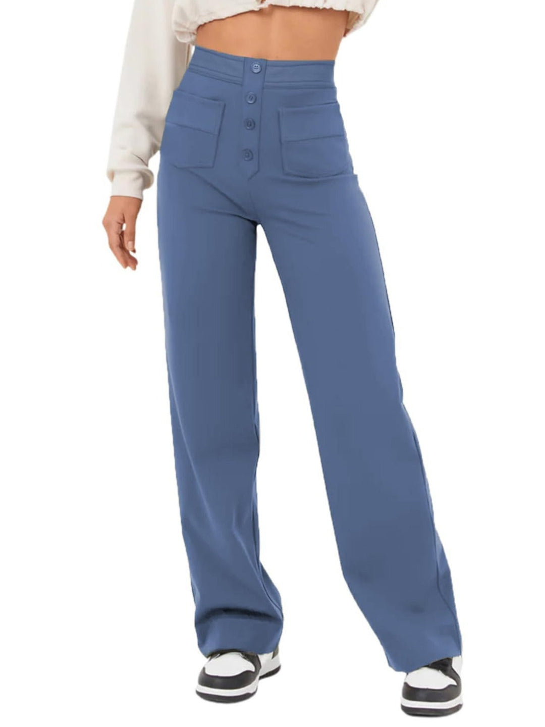 Levoire | Haute Taille Pantalon Large Bleu