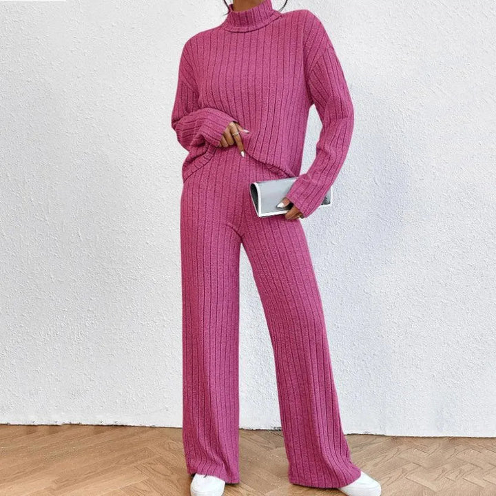 Levoire | Ensemble deux pièces composé d'une robe tricotée à manches longues pour femmes et de pantalons larges