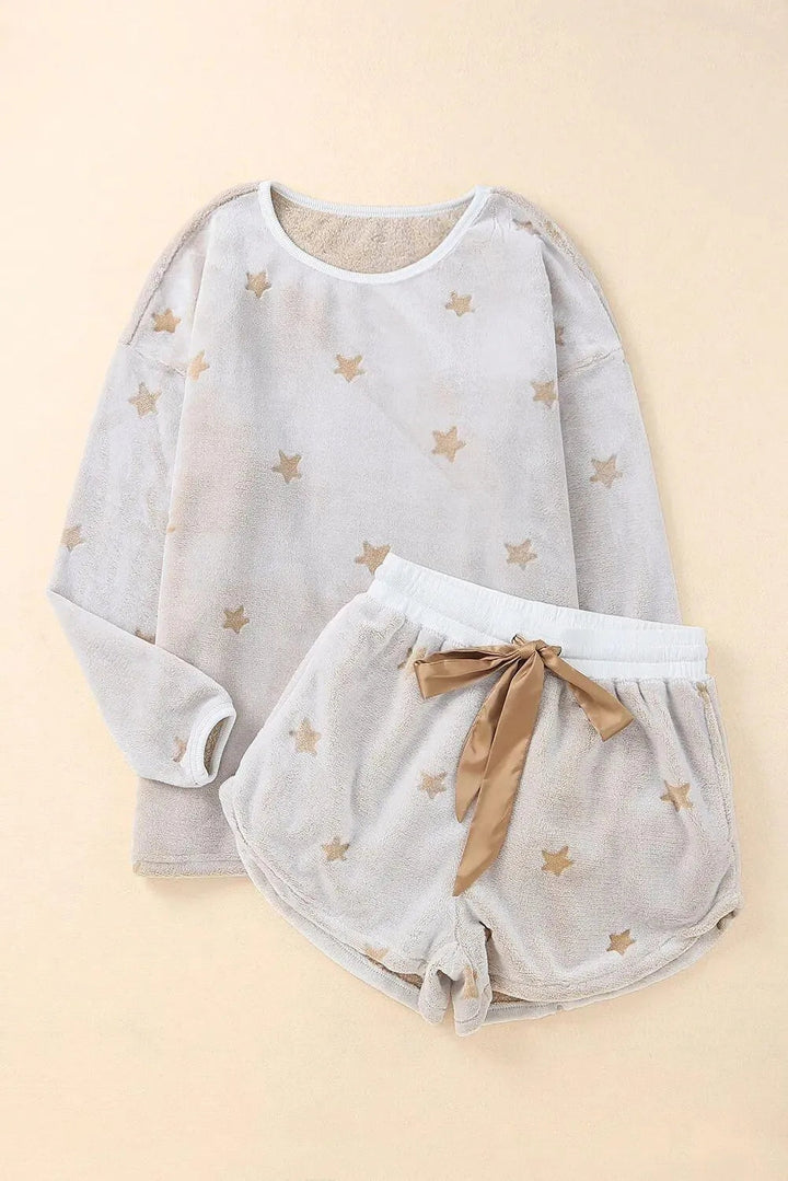 Levoire | Ensemble en tissu fluffy avec étoile à cinq branches pour femmes