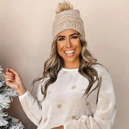 Levoire | Ensemble en tissu fluffy avec étoile à cinq branches pour femmes