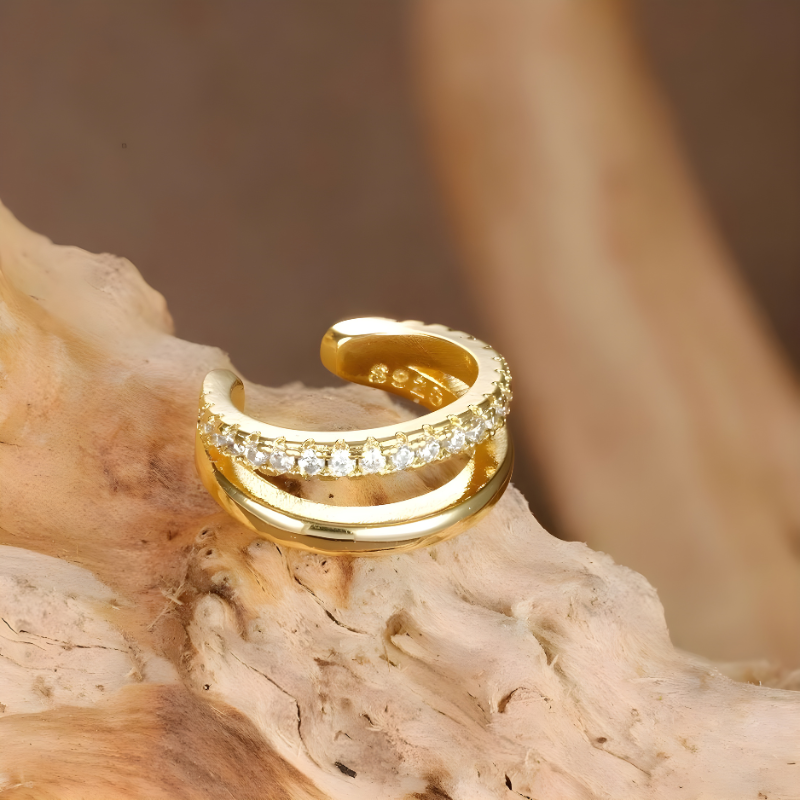 Levoire | Boucles D'Oreilles Clips En Zirconium Doré