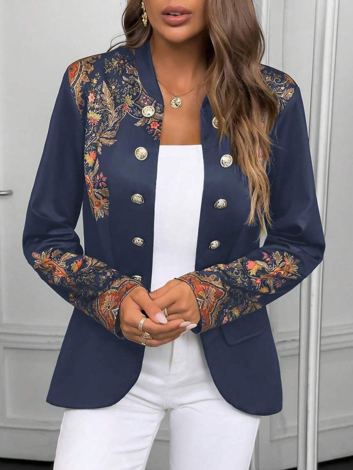 Levoire | Blazer À Motif Floral Pour Femmes Bleu