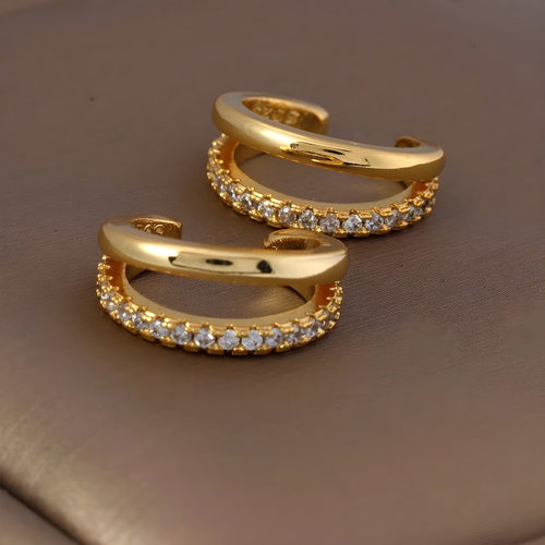 Levoire | Boucles D'Oreilles Clips En Zirconium Doré