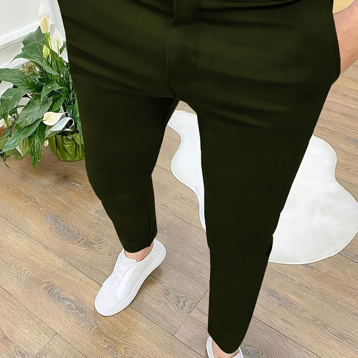 Levoire | Skinny Fit Pantalons Pour Hommes Avec Détails Zippés En Couleur Unie