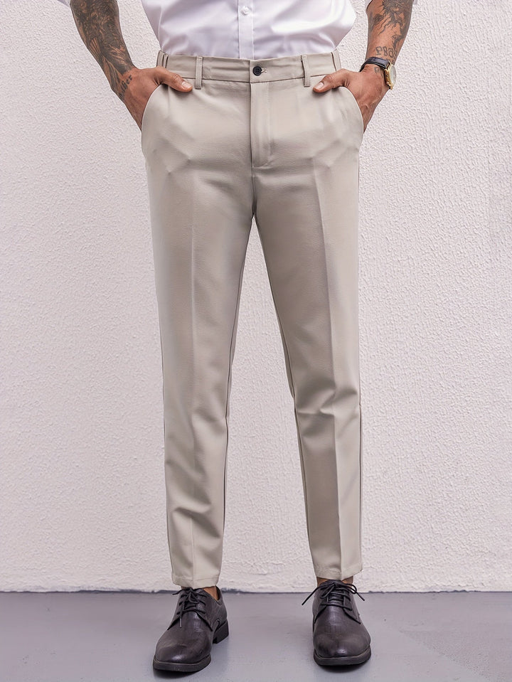 Levoire | Pantalon Slim Fit & Plissee Uni Pour Hommes Style Professionnel